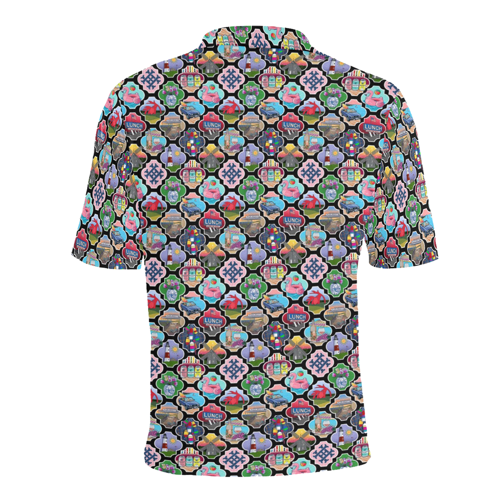Men's All Over Print Polo Shirt (T55)
