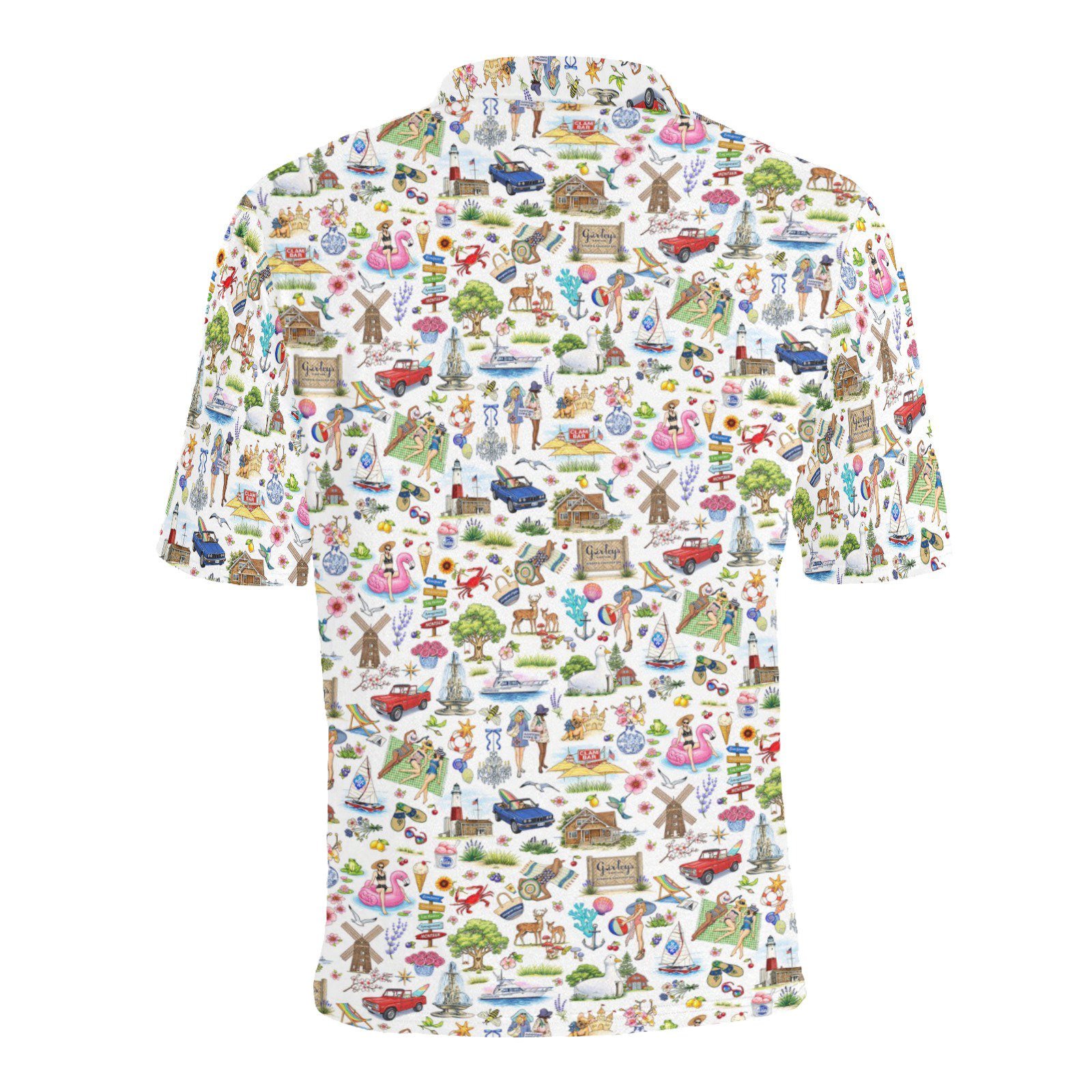 Men's All Over Print Polo Shirt (T55)