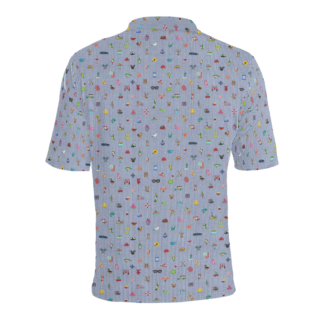 Men's All Over Print Polo Shirt (T55)