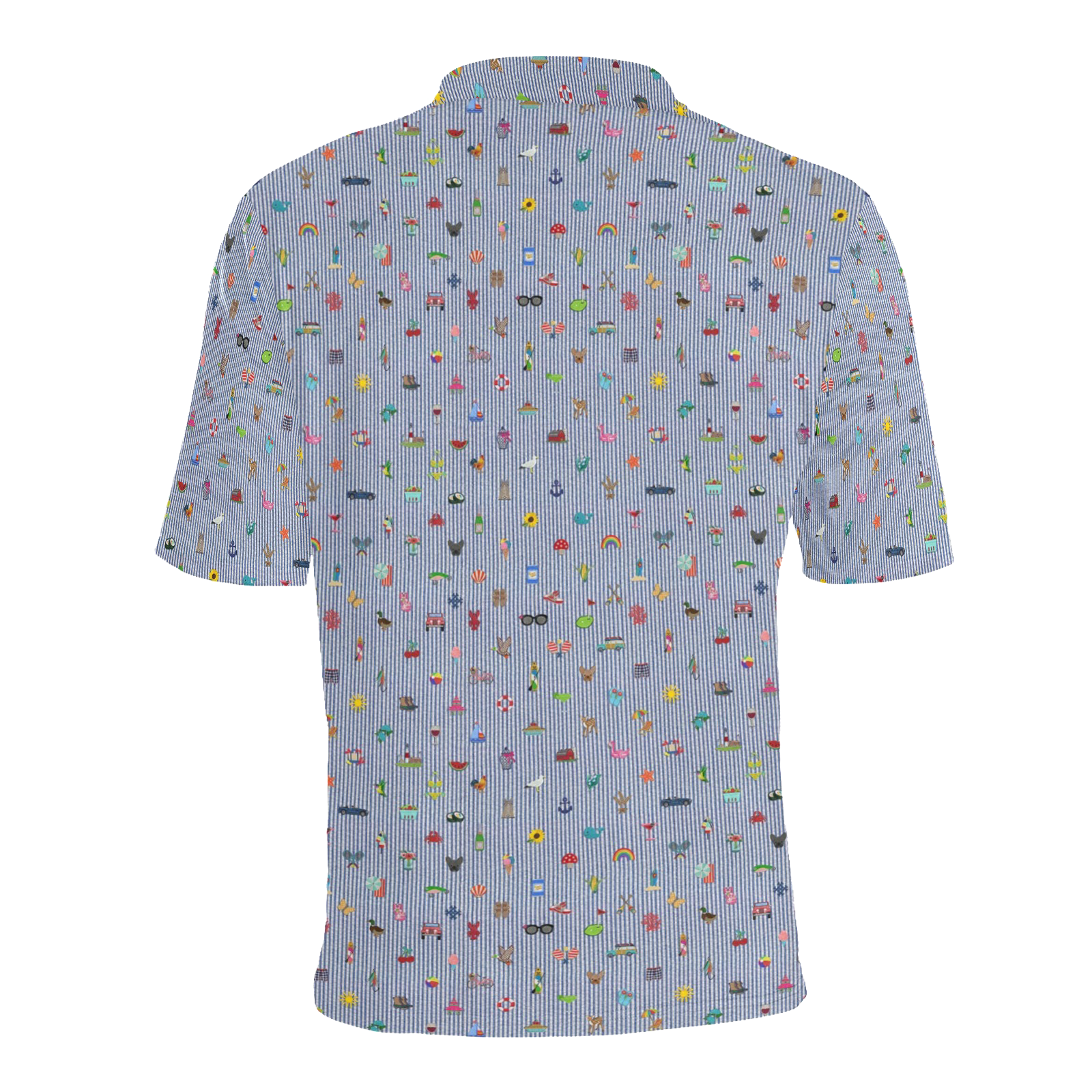 Men's All Over Print Polo Shirt (T55)