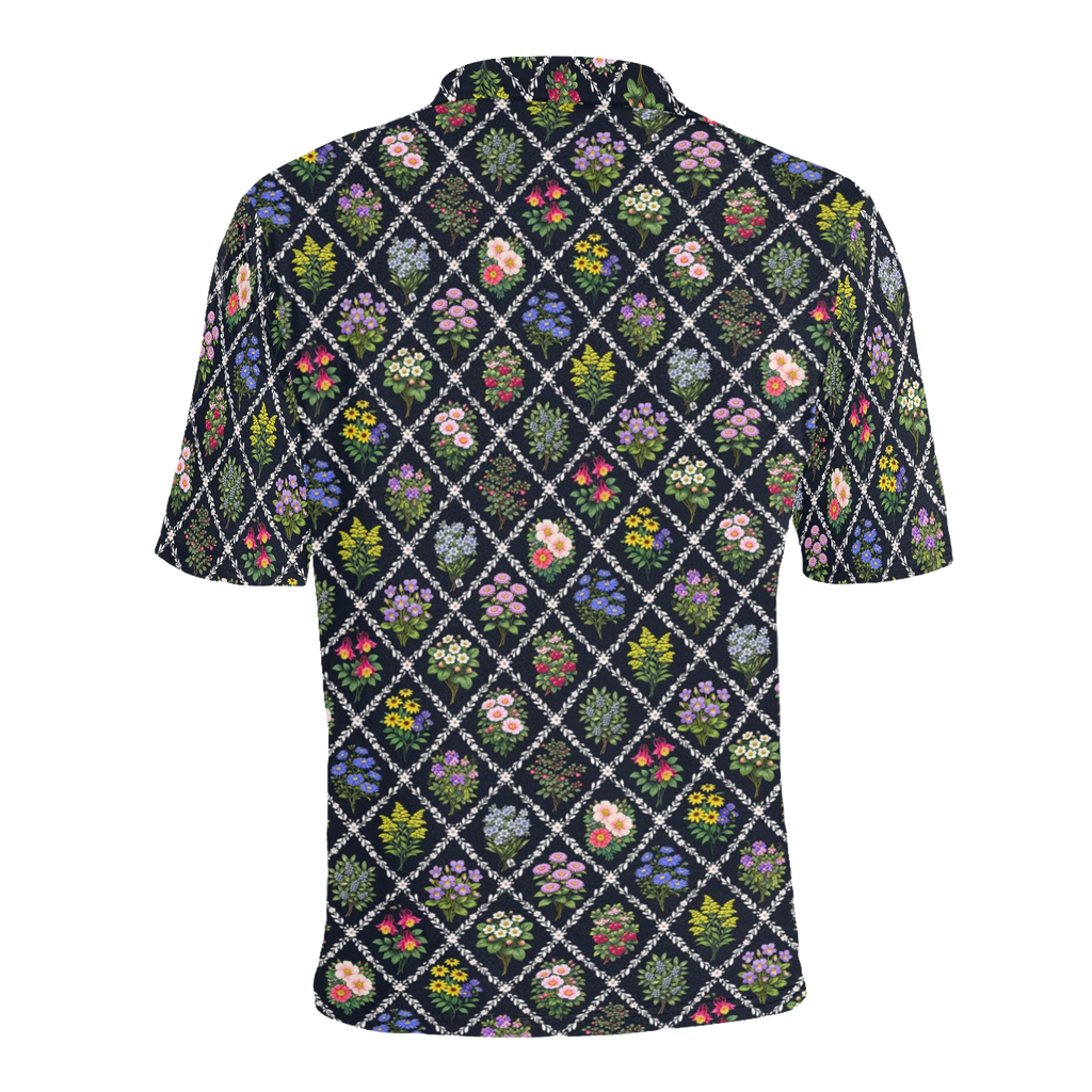 Men's All Over Print Polo Shirt (T55)