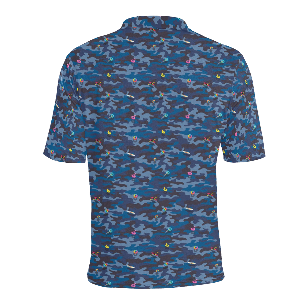 Men's All Over Print Polo Shirt (T55)