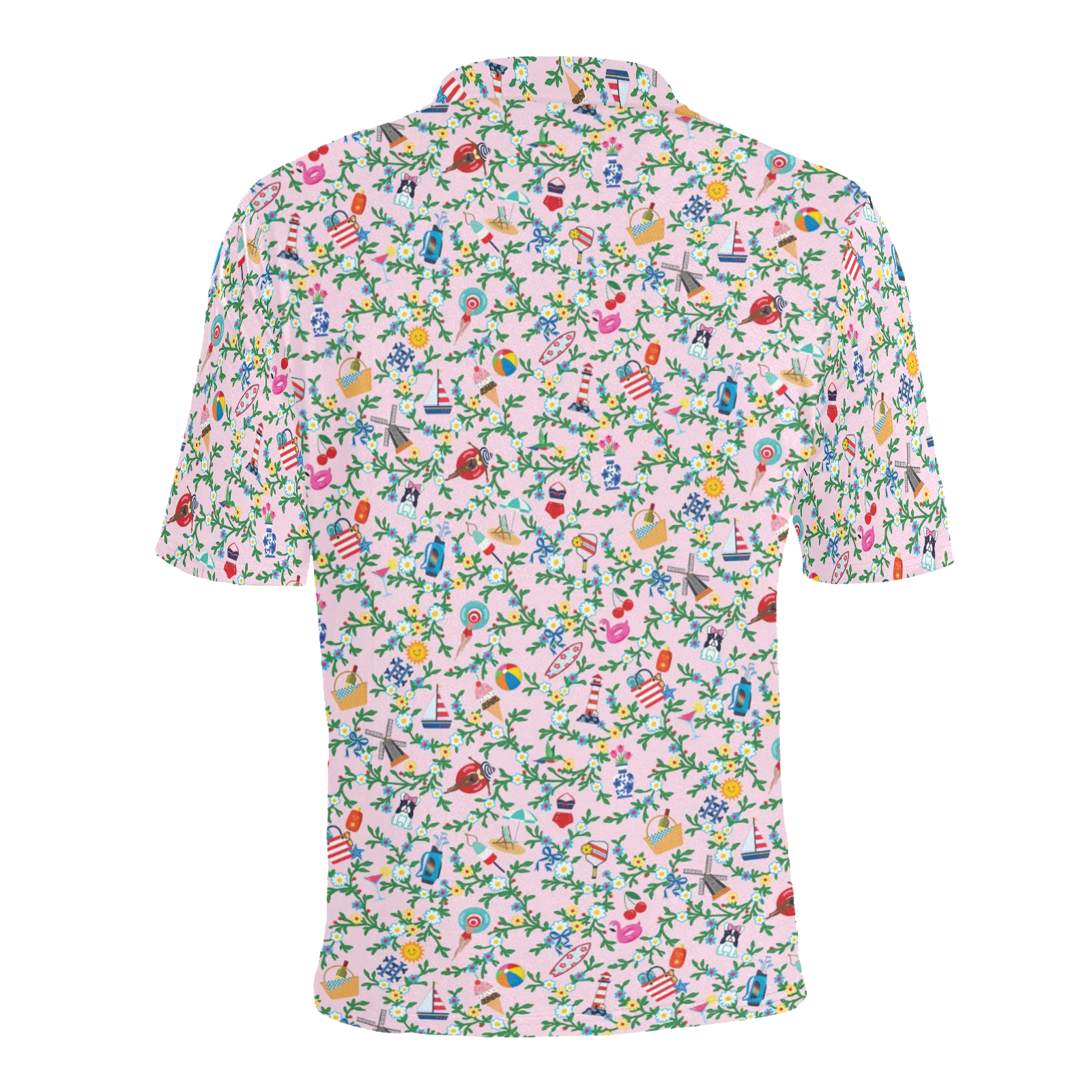 Men's All Over Print Polo Shirt (T55)